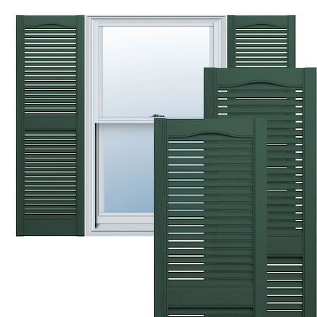 Mid-America Vinyl, TailorMade Cathedral Top Center Mullion, Open Louver Shutters, L11457122